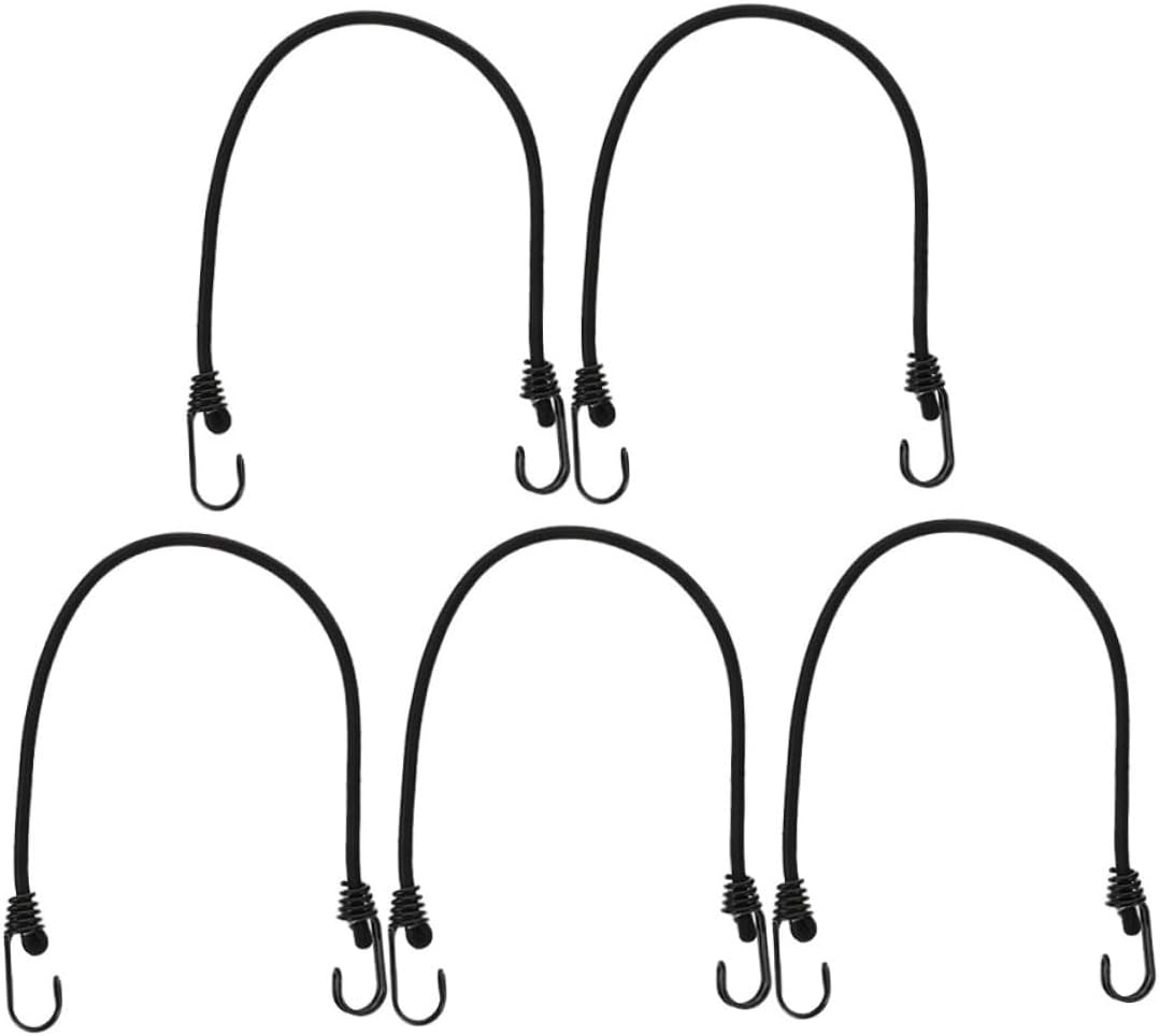 INOOMP 5Pcs Elastic Luggage Straps for Bicycle Motorbike Tensioner Belt High Strength Retractable Ratchet Straps Wide Elasticity Protect Frame from Scratch Random Color image number 1