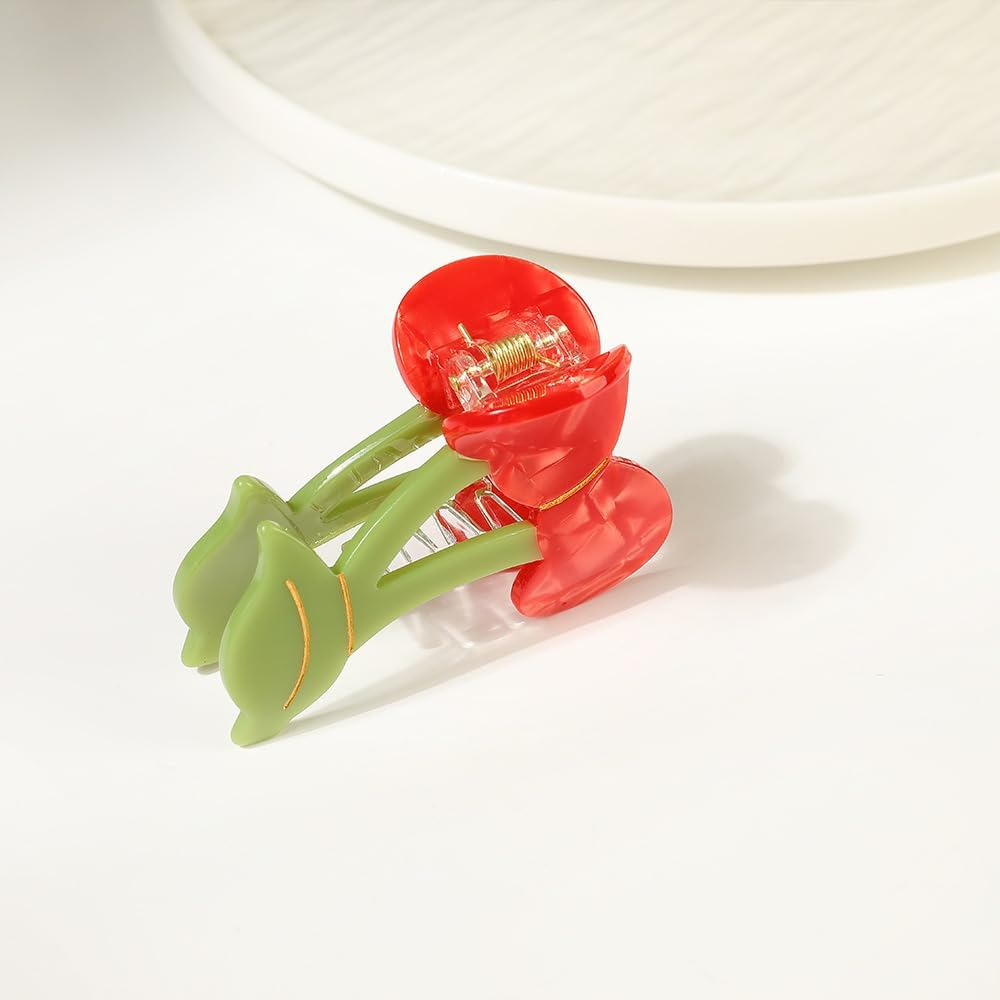 Cherry Hair Clip - Red Claw Clip Fruit Hair Clips,Cherry Hair Clips for Mother'S Day, Graduation Ceremony, Birthday Parties, Valentine'S Day image number 5