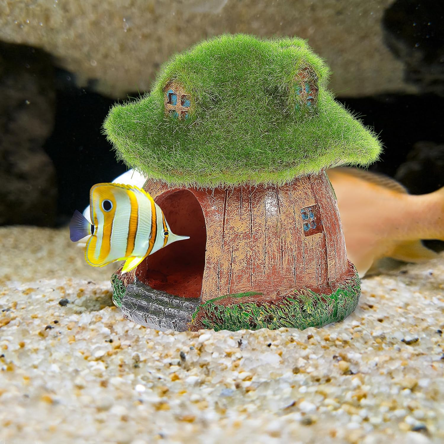 PLAFOPE Fish Tank Decor Aquarium Hideout Resin Betta Fish House Ornament for Aquarium Decoration Pet Supplies image number 1