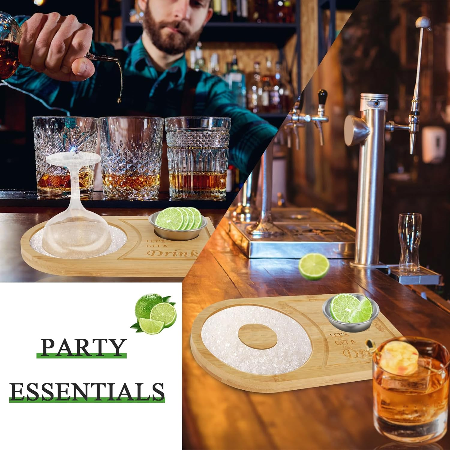 Margarita Salt Rimmer Set with Stainless Steel Bowl, Wood Glass Rimmer for Cocktails and Margarita Mixing, Bar Aaccessories for Party, Salt and Sugar Container for Bar image number 5