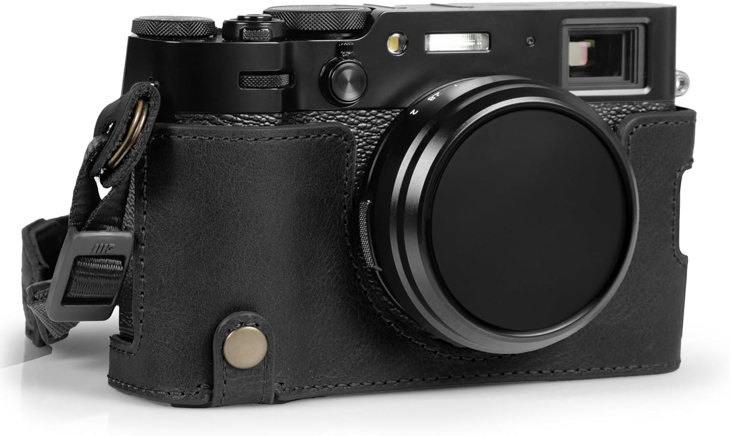 Megagear Ever Ready Genuine Leather Half Camera Case Compatible with Fujifilm X100VI - Brown