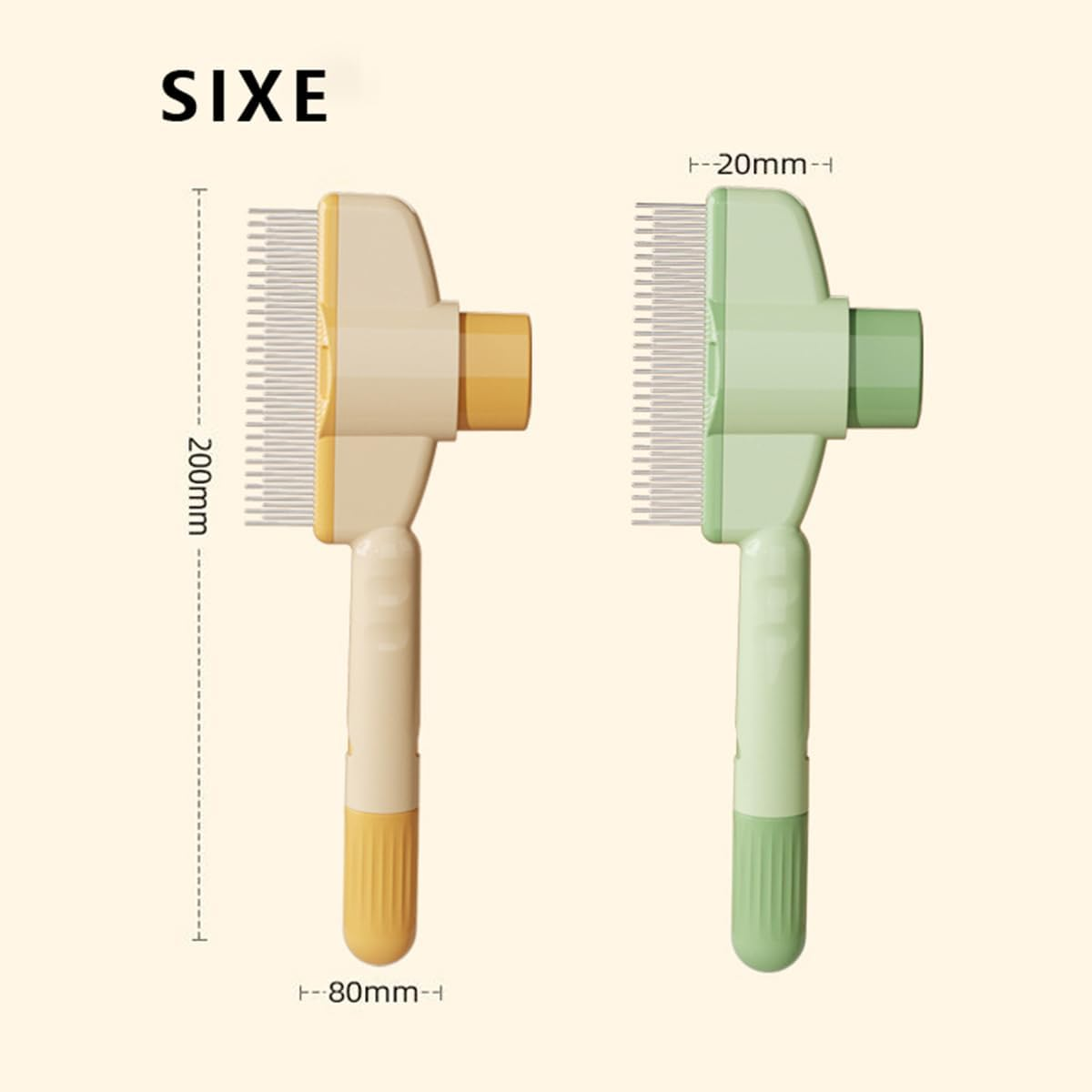 Laroal Cat Comb with Release Button, Dog Grooming Comb with Long and Short round Teeth, Stainless Steel, Pack of 2 image number 3