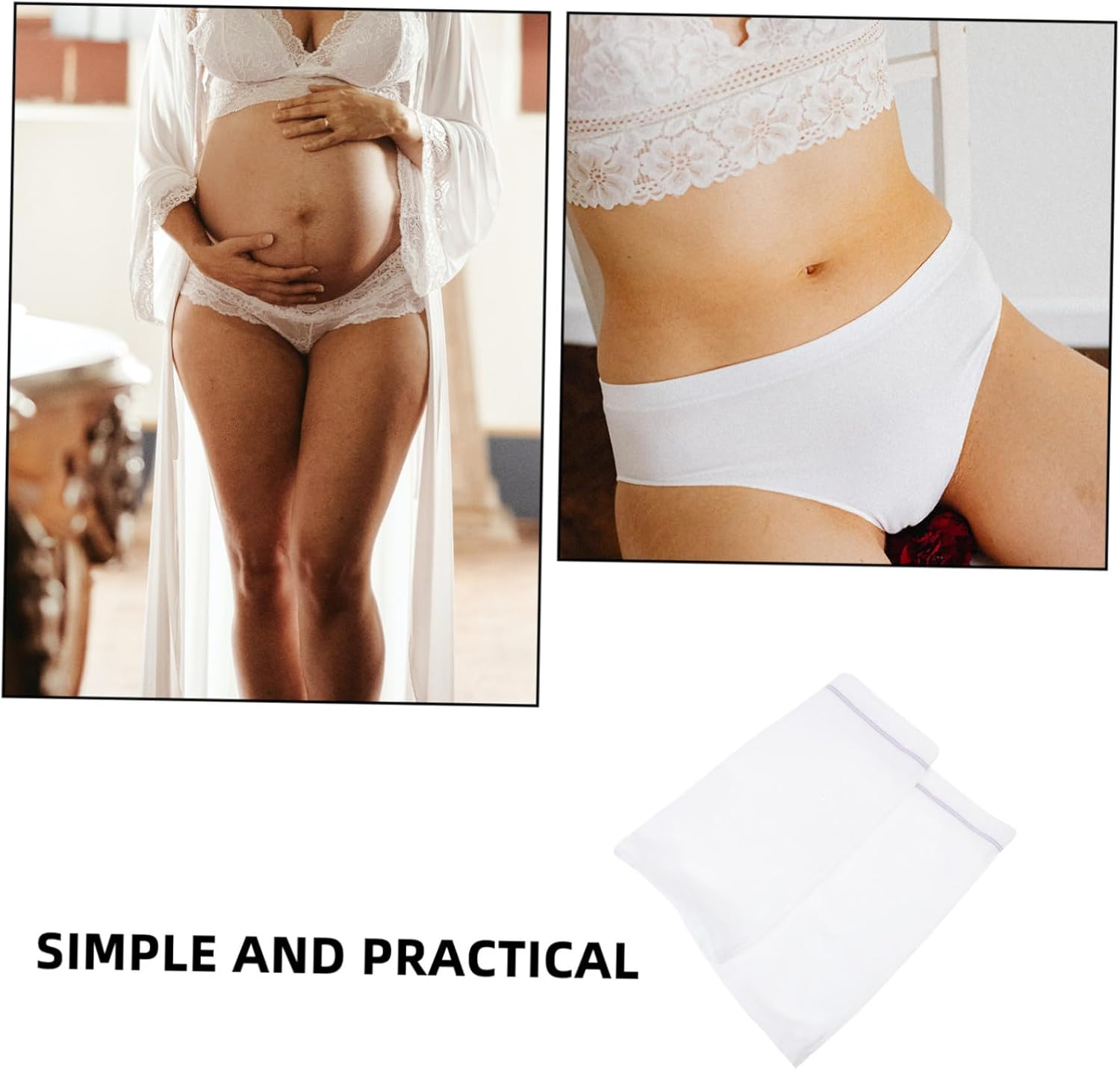 Healvian 2Pcs Disposable Postpartum Panties for Women Breathable Soft Briefs Lightweight Portable Underwear for Travel Maternity and Postpartum Care White XXL