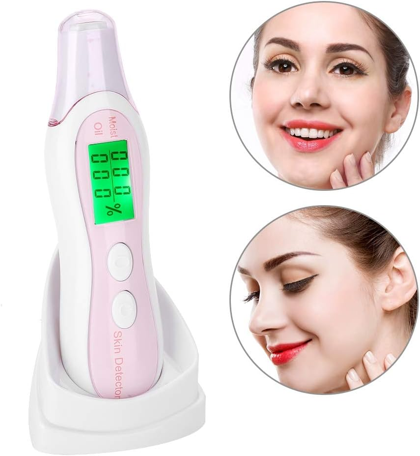Skin Tester,Skin Sensor Digital LCD Backlight Display Moisture Tester Skin Care Facial Humidity Moisture Oil Content Detection Pen(白色) image number 6
