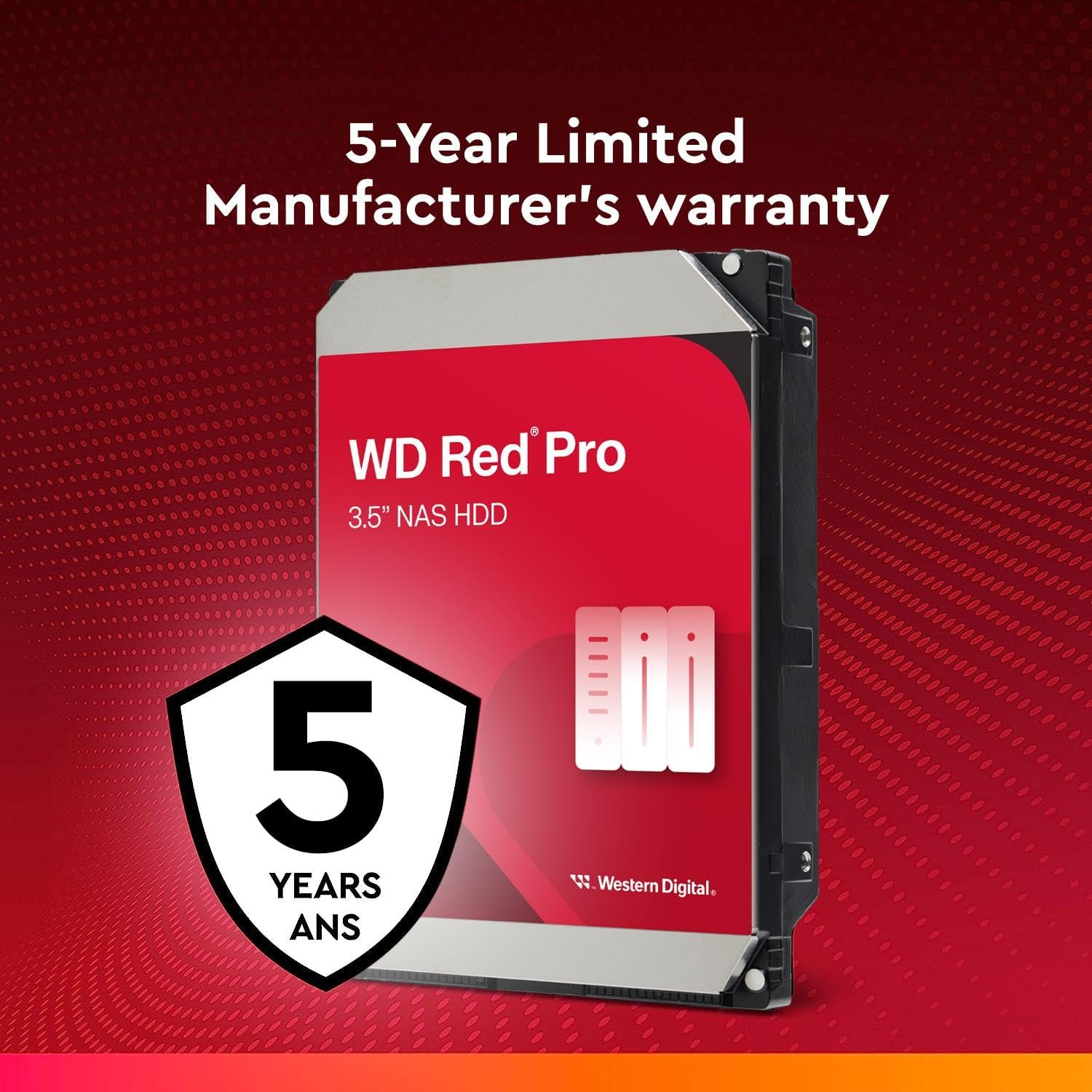 Western Digital 24TB WD Red Pro NAS Internal Hard Drive HDD - 7200 RPM, SATA 6 Gb/S, CMR, 512 MB Cache, 3.5" - WD240KFGX image number 3