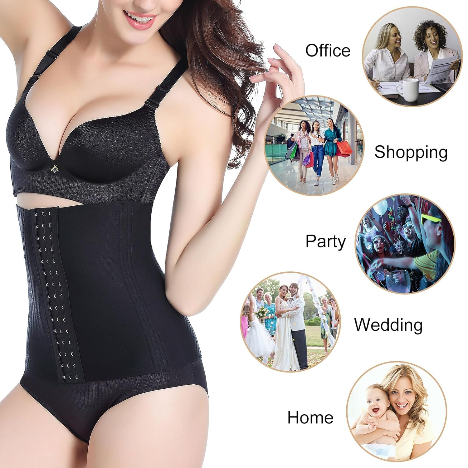 Postpartum Recovery Belly Band, C-Section Recovery Tummy Control Waist Trainer, Seamless High-Waisted Double Steel Bone Postpartum Girdle Shapewear image number 6