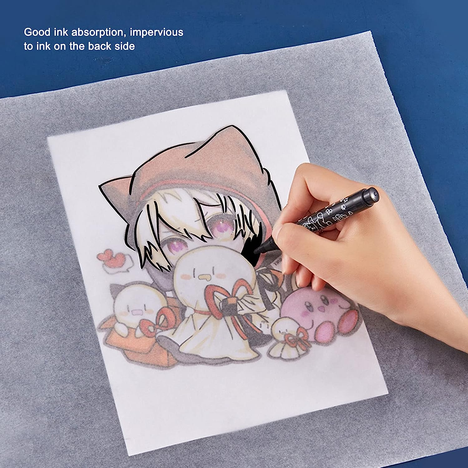 Tracing Paper Roll, 18Inch Wide White High Transparency Clear Ink Absorption Pattern Paper Sketch and Trace Roll for Drawing Paper Sewing Patterns Sketching Crafts (/ 75.5Ft) image number 1