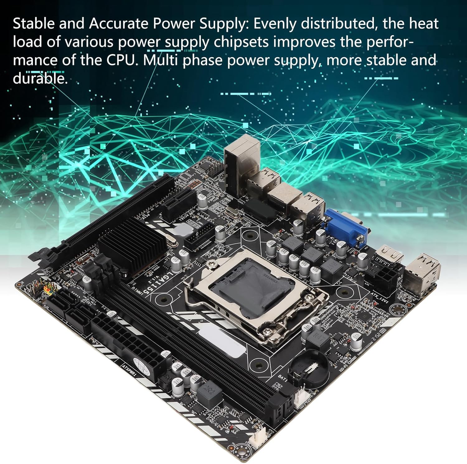 DDR3 Computer Motherboard Dual Channel LGA1155 Pin Core I7 I5 I3 Wifi Motherboard M ATX COM for Quad Core image number 2