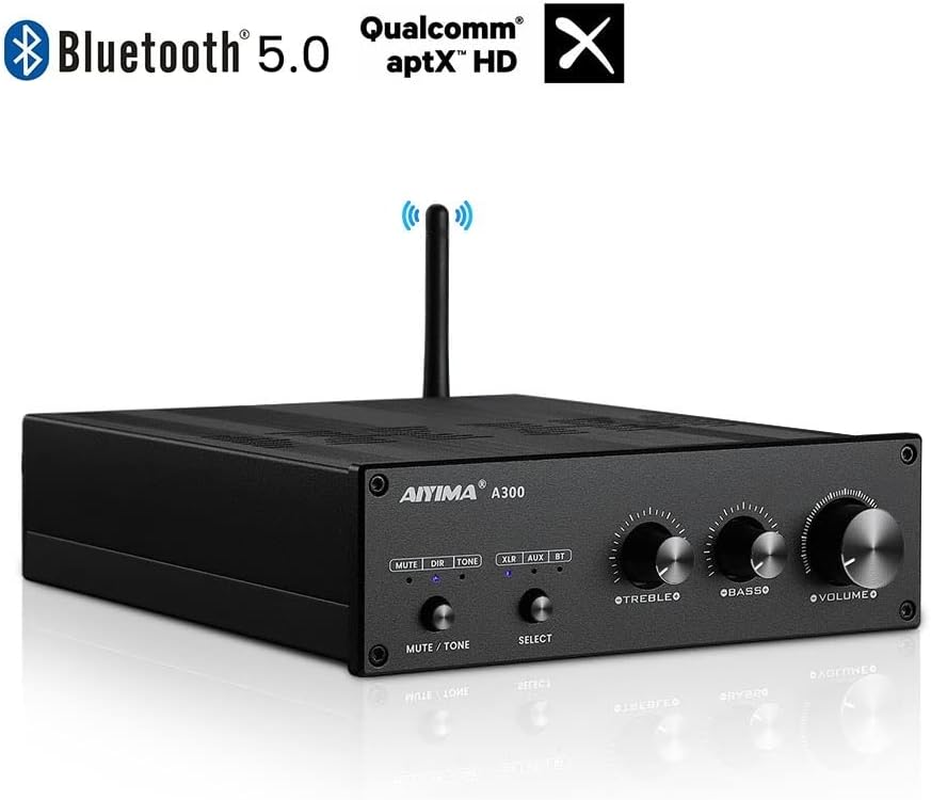 HOOCI Audio A300 TPA3255 Bluetooth 5.0 Amplifier 300Wx2 QCC3034 APTX Stereo Amp ES9023 Decoding XLR Balanced Home Theater DIY (Color : US 110V) image number 3