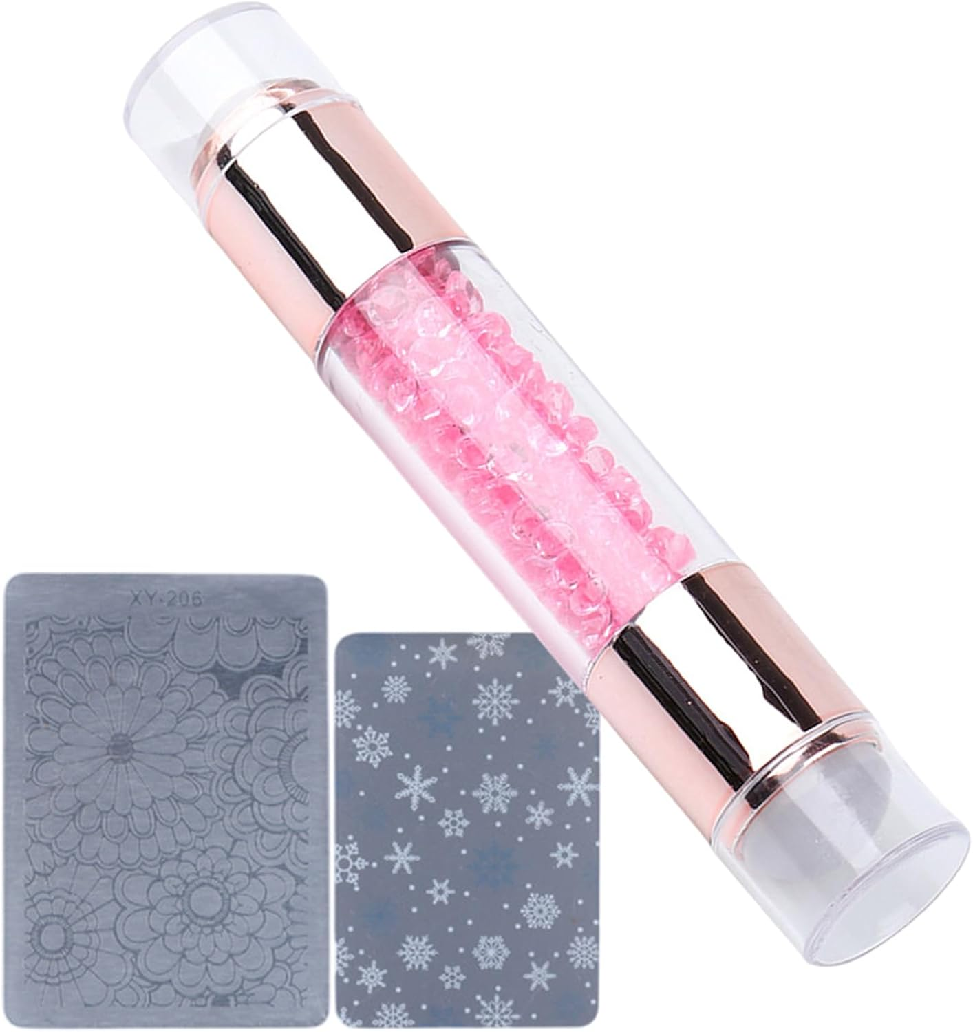 Nail Stamper Tool | Stamp Art Pen | Rhinestone Embellished Double Ended Stamping Pens Tool for Manicure Home Practice Nail Salon image number 5