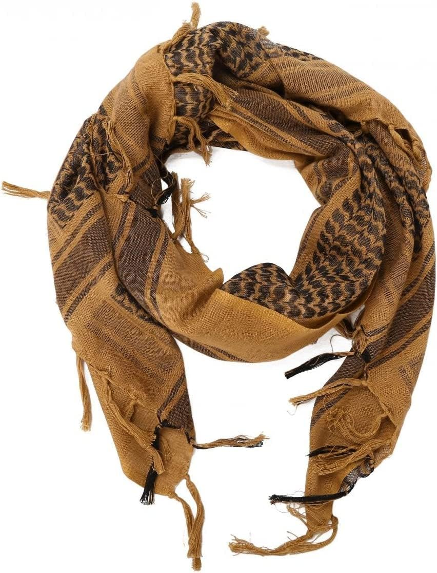 Cotton Military Scarf Shemagh Tactical Desert Keffiyeh Arab Wrap for Women Men 43"X43" Pack of 2 image number 3