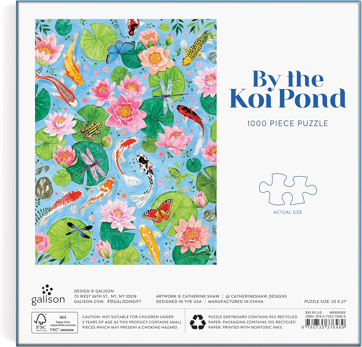 By the Koi Pond Puzzle in Square Box: 1000 Pieces