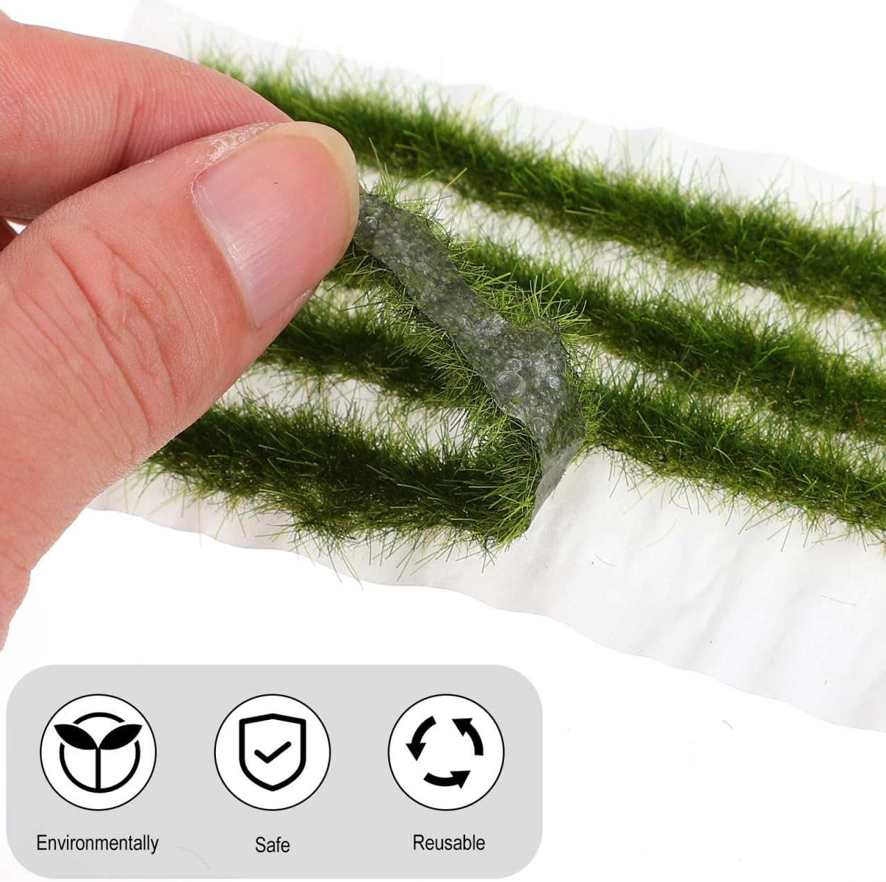 BESPORTBLE Static Grass Tuft Model, Artificial Grass Tufts Model Kit Resin Static Scenery Model Miniature Artificial Grass for Sand Table Railway Train Landscape, 3.5Inch image number 6