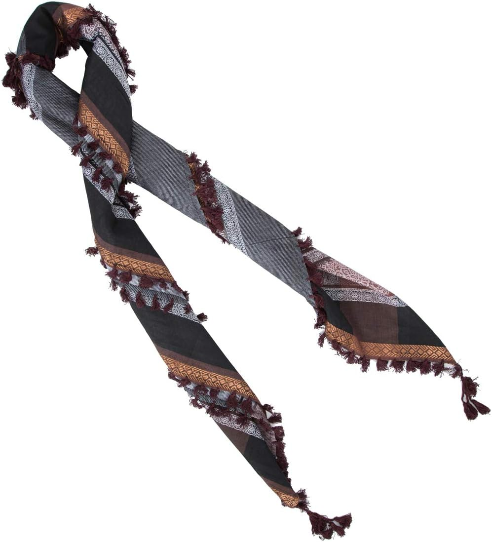 Merewill Premium Original Arabic Scarf 100% Cotton Shemagh Keffiyeh 49"X49" Arab Scarf