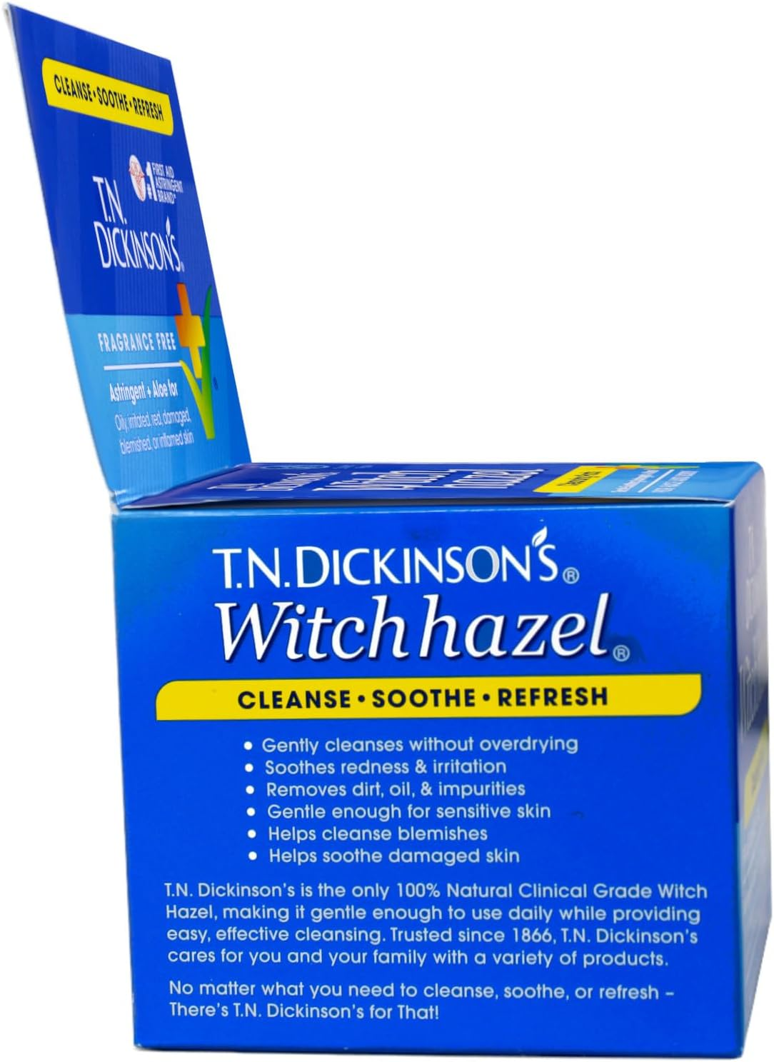 T.N. Dickinson'S Witch Hazel Cleansing Pads, 60 Count (Pack of 1) image number 1