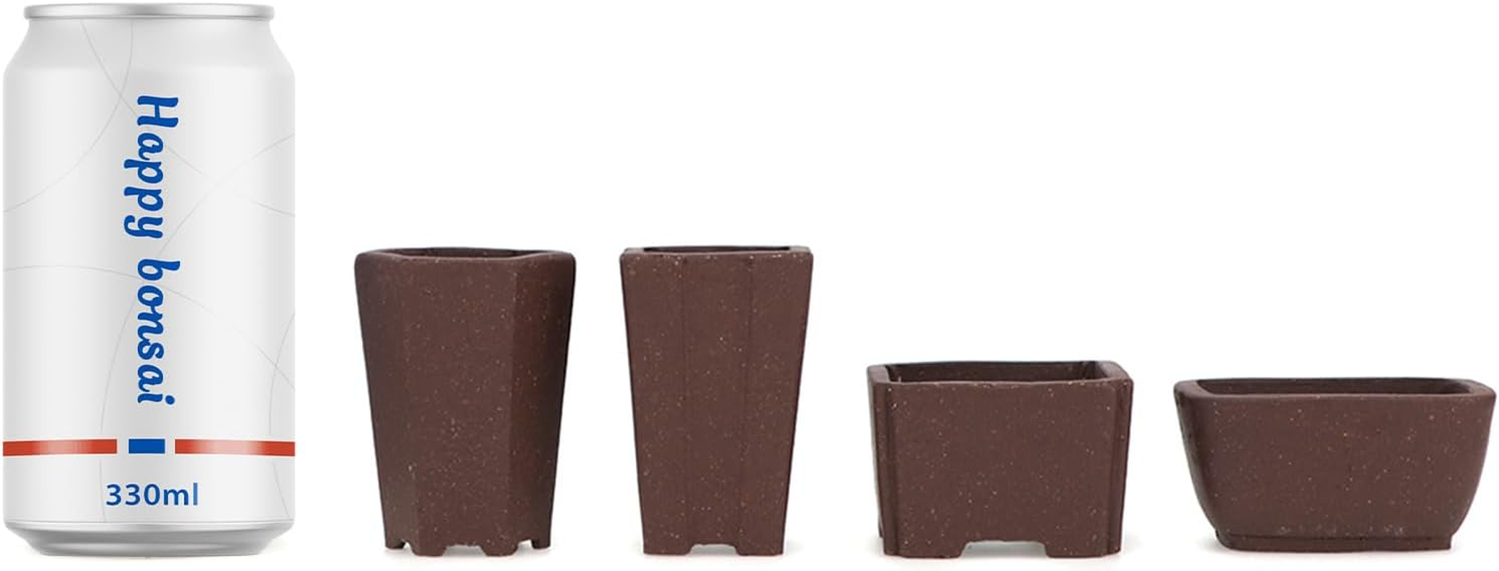 Happy Bonsai 4 Pc Zisha Mini Bonsai Pots 2" Width