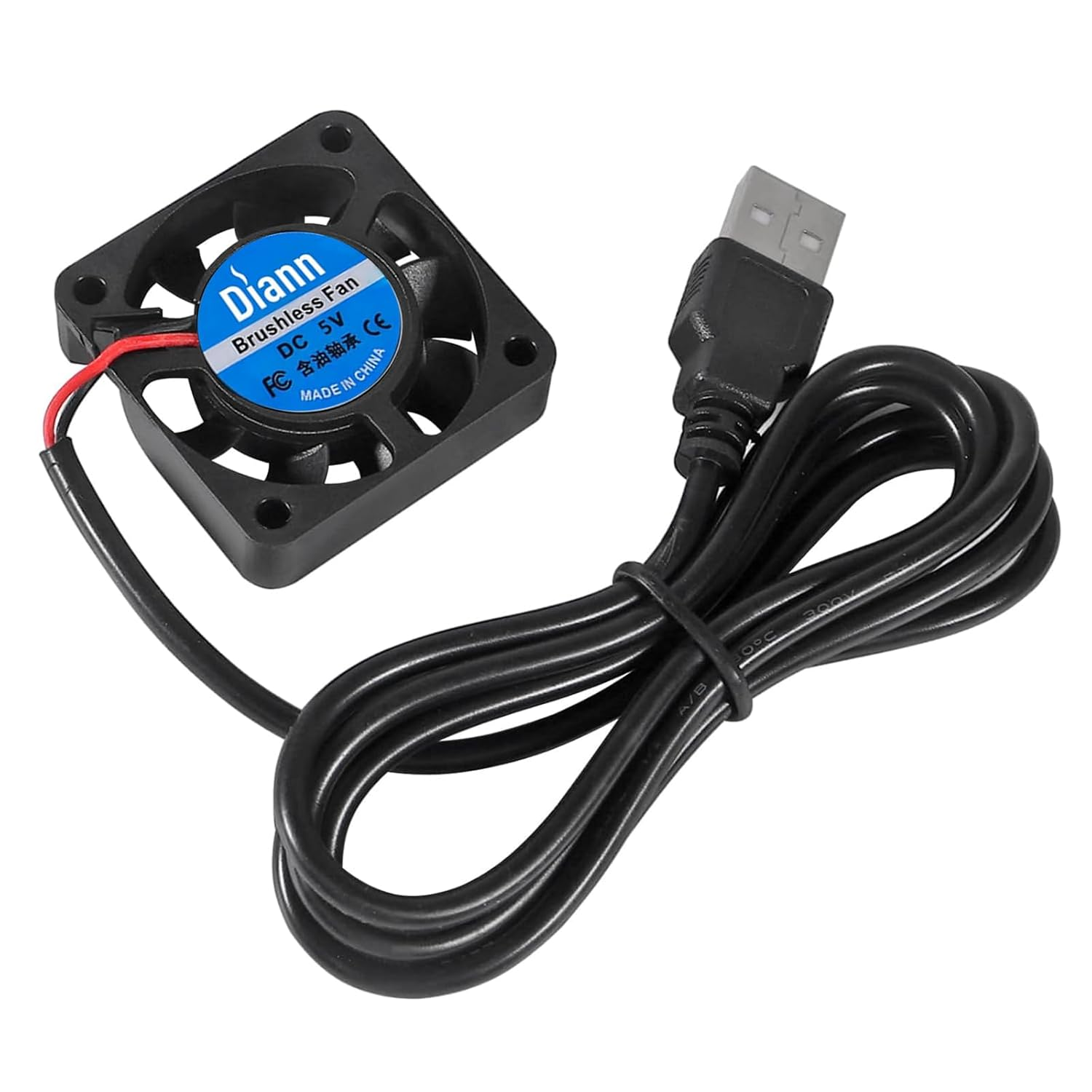 DIANN 2Pcs 4010 DC 5V USB Brushless Cooling Fan 40 X40 X10Mm Quiet Cooling Fan 4010 Fan 3D Printer Oil Bearing Fans for Computer Case 3D Printer image number 4