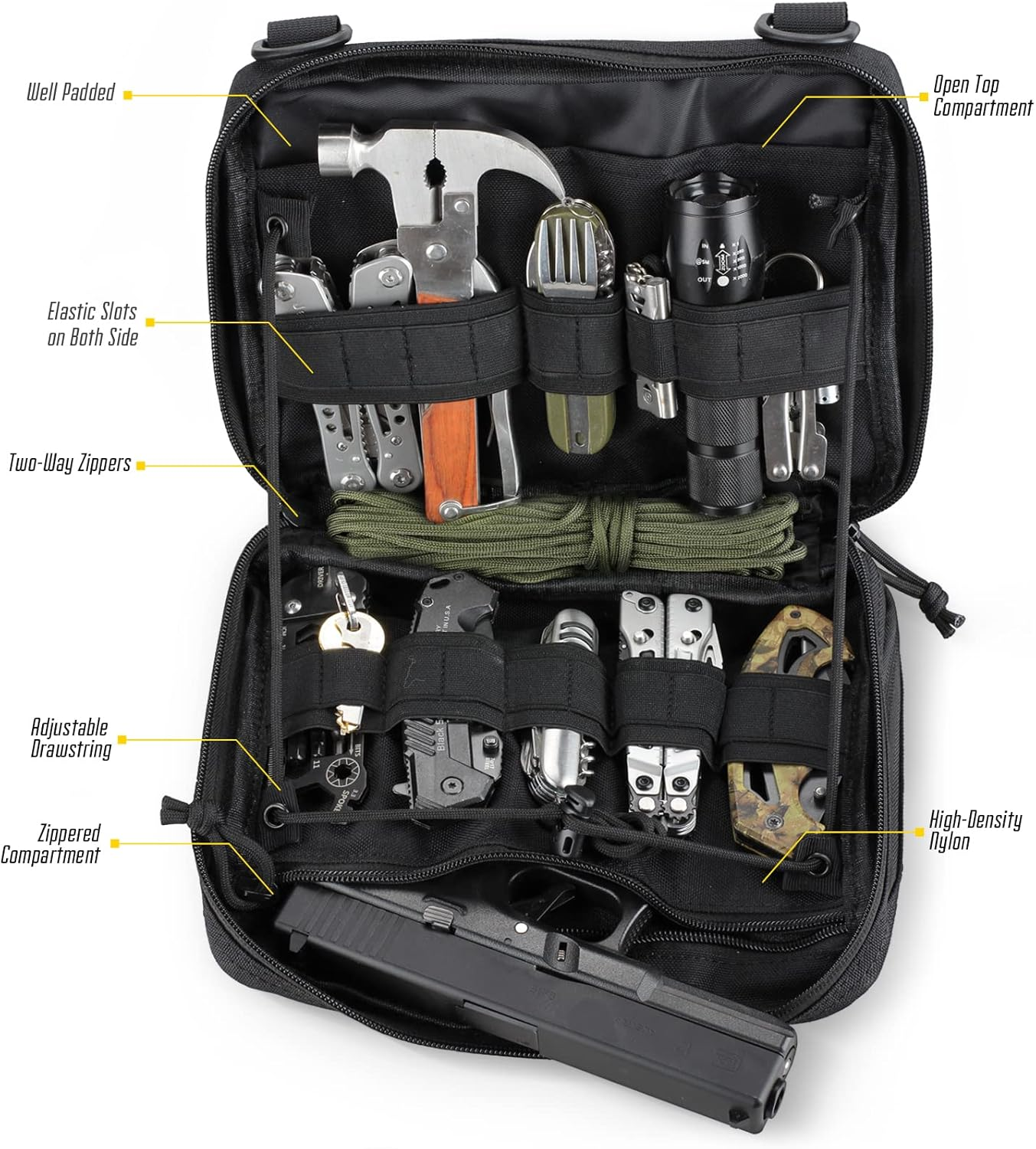 WYNEX Tactical Admin Molle Pouch, Medical EDC EMT Utility Bag Shell Design Attachment Pouches 1000D Nylon Hiking Belt Bags Waterproof