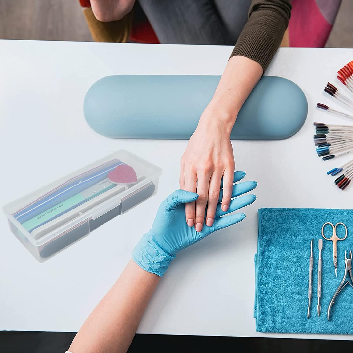 Clear Manicure Tool Box, Personal Nail Box Storage Case for Organizing, Plastic Nail Tool Box for Manicure Pedicure Kit (6Pcs) image number 4