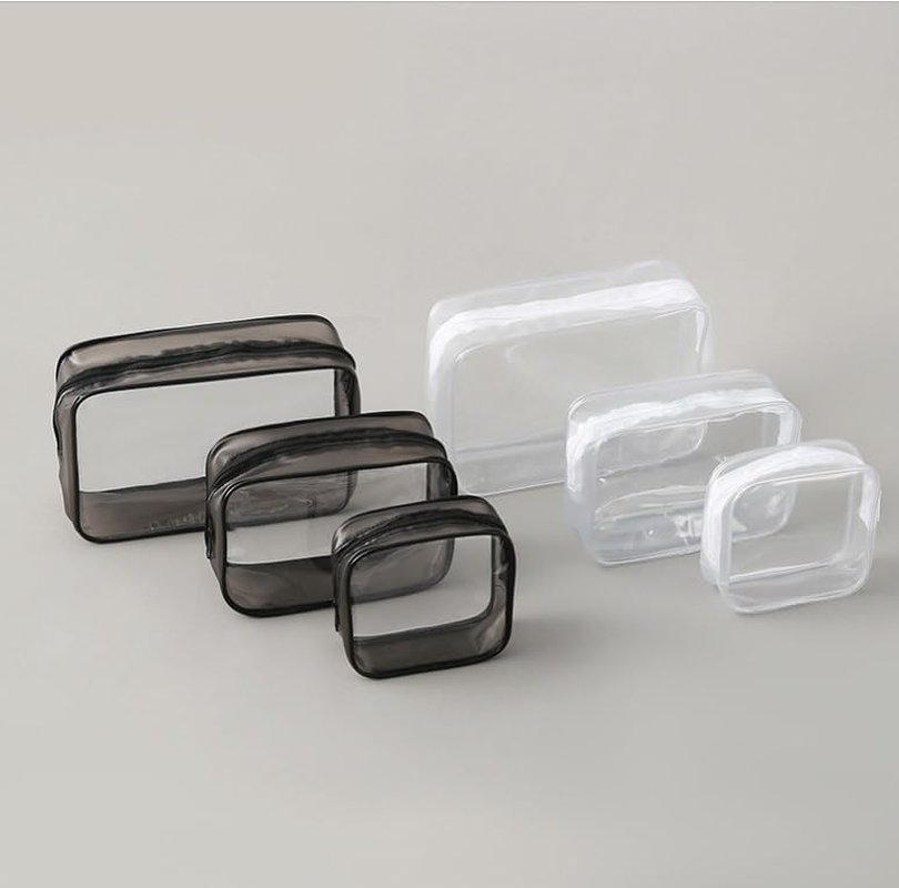 Small Makeup Bag Mini Makeup Zipper Pouch Makeup Bag Small Cosmetic Bag for Purse Essentials Items Women Coin Purse Aesthetic Stuff (Black & White, 2 Pcs)