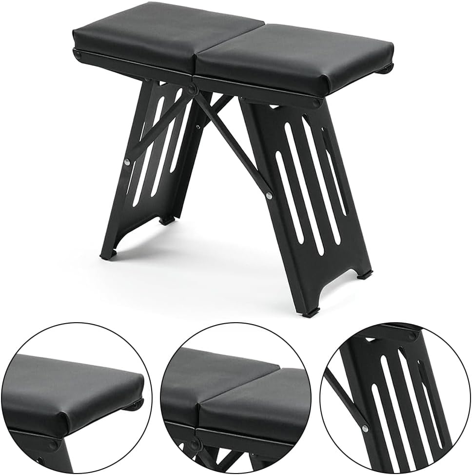 Camp Stools Folding,Collapsible Stool with Storage Bag,Metal Folding Step Stool,Portable Chair,Thickened Maza,For Camping,Hiking,Fishing,Bbq image number 5