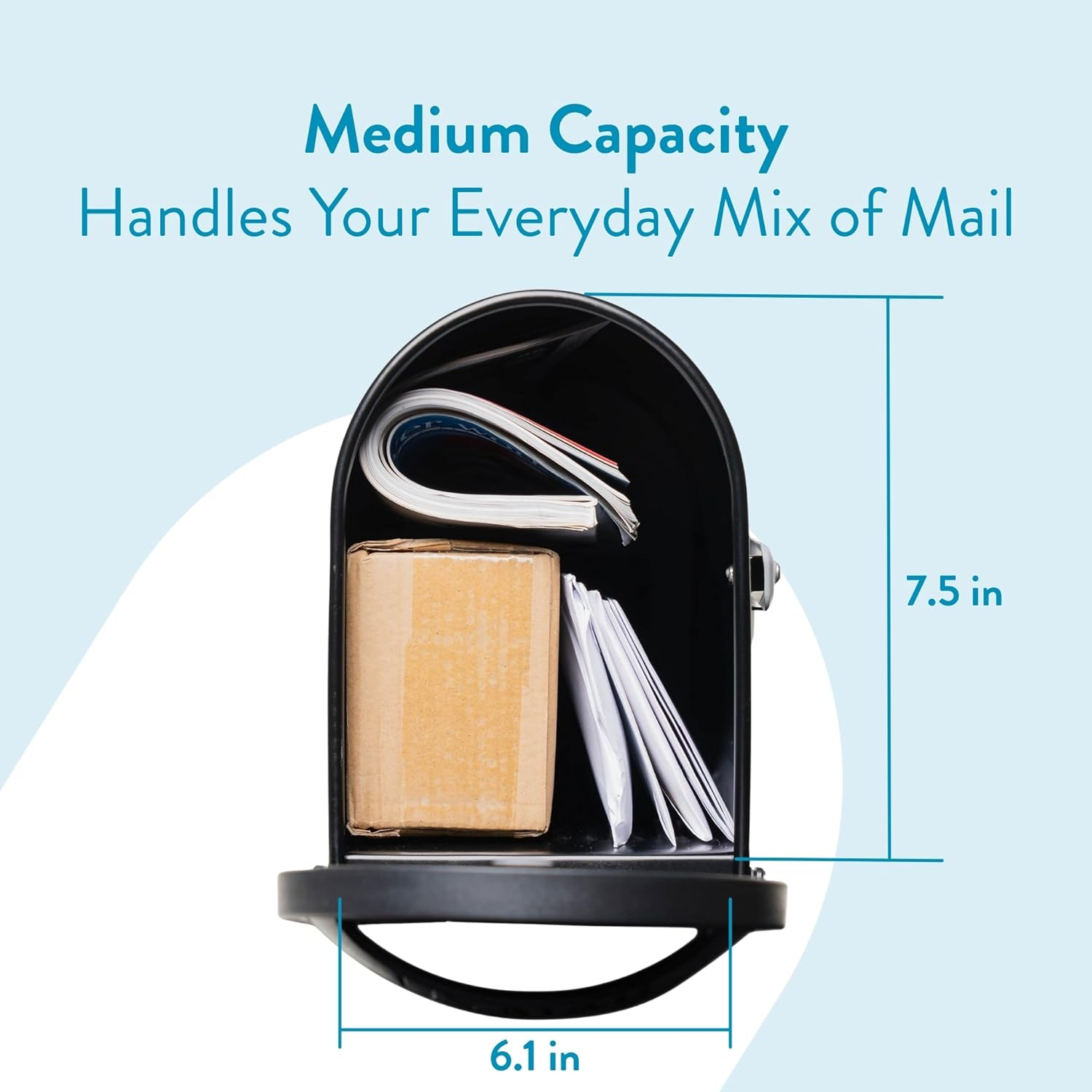 Architectural Mailboxes 8760B-10 Carlisle Postmount Mailbox, Medium, Black image number 3