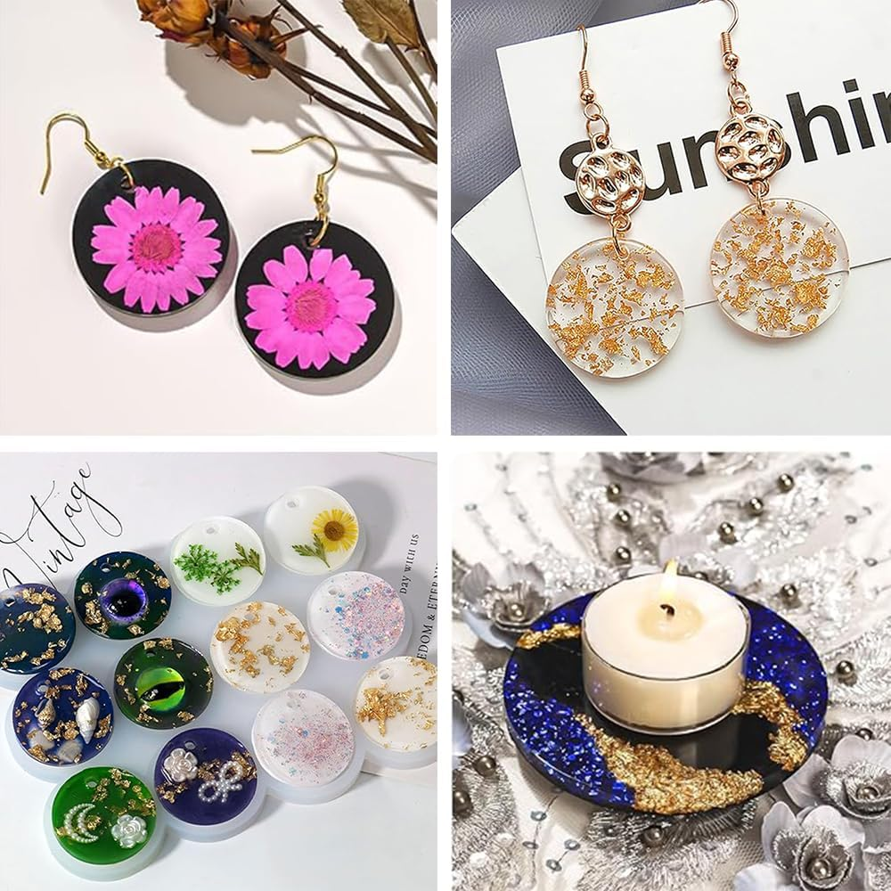 3 Pcs Large+Medium+Small Silicone Circle Molds, with for Keychain, Jewelry Making, Pet Tag, Epoxy Resin Art, round Casting Molds with Hole, DIY Crafts Jewelry Pendant Earring image number 6