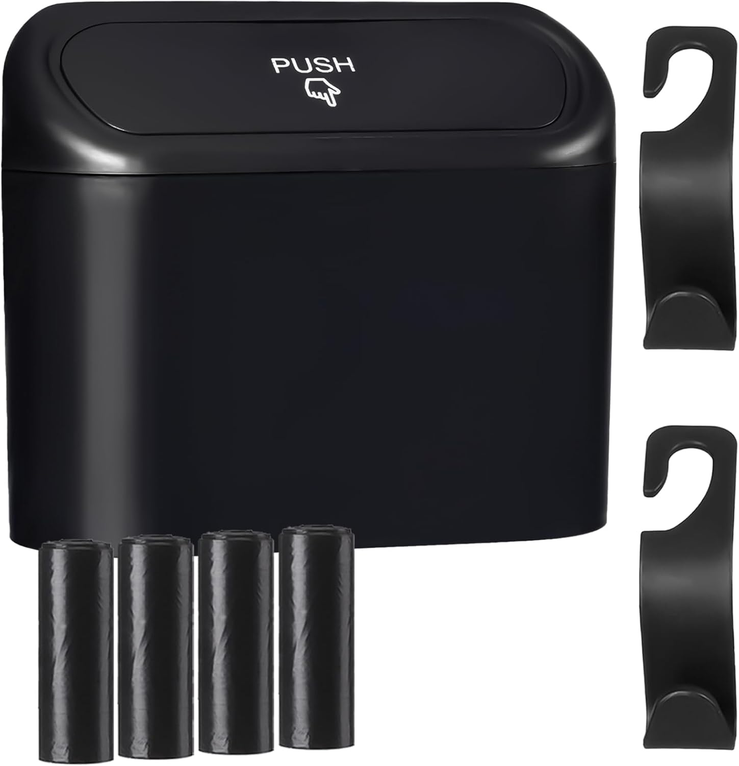 Car Trash Can, Car Bin with Lid, Trash Bags and Car Hooks, Mini Car Garbage Can Small Dustbin Garbage Organizer for Car Office Home image number 1