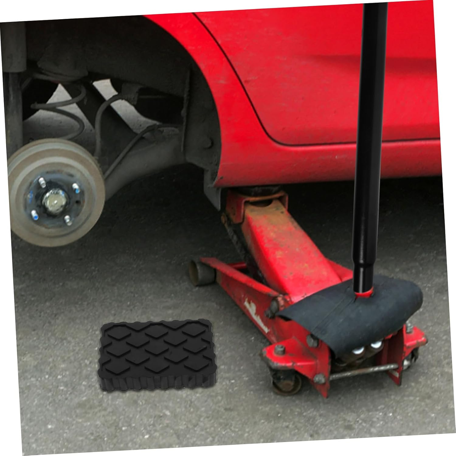 NOLITOY 2Pcs Black Rubber Car Jack Blocks Camper Jack Stand Pads for Rv Stabilizer Wear-Resistant Lift Pads with Easy Installation Versatile Support for Car Hoist image number 1