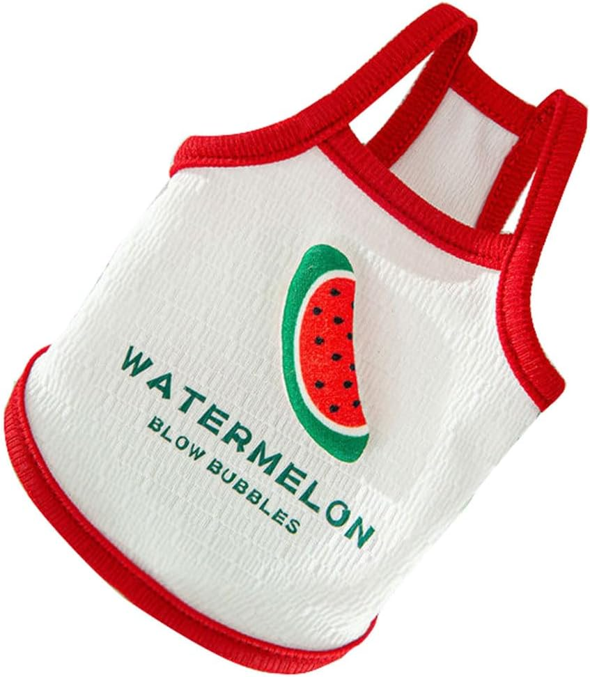 Summer Puppy Skirt Shirt Bunny Carrot Watermelon Printed Clothes Kitten Vests Camisole Puppy Summer Apparel Clothes for Small Dogs Cute Female Dog for Small Medium Dogs Cats image number 3