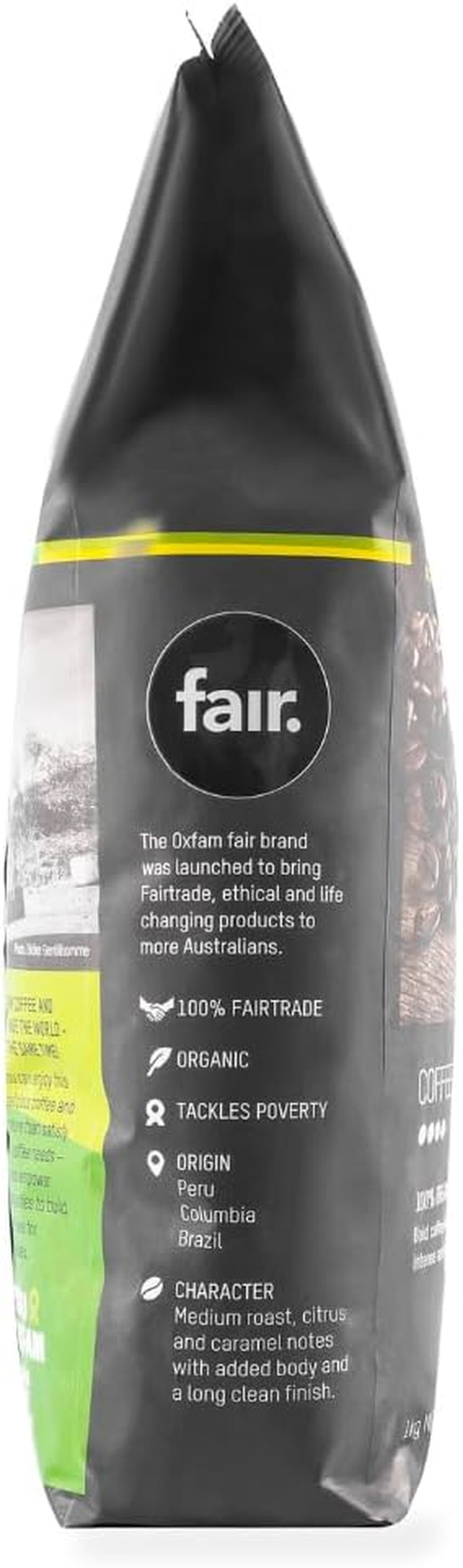Oxfam Fair Coffee Beans Fairtrade Organic South American Blend 1Kg