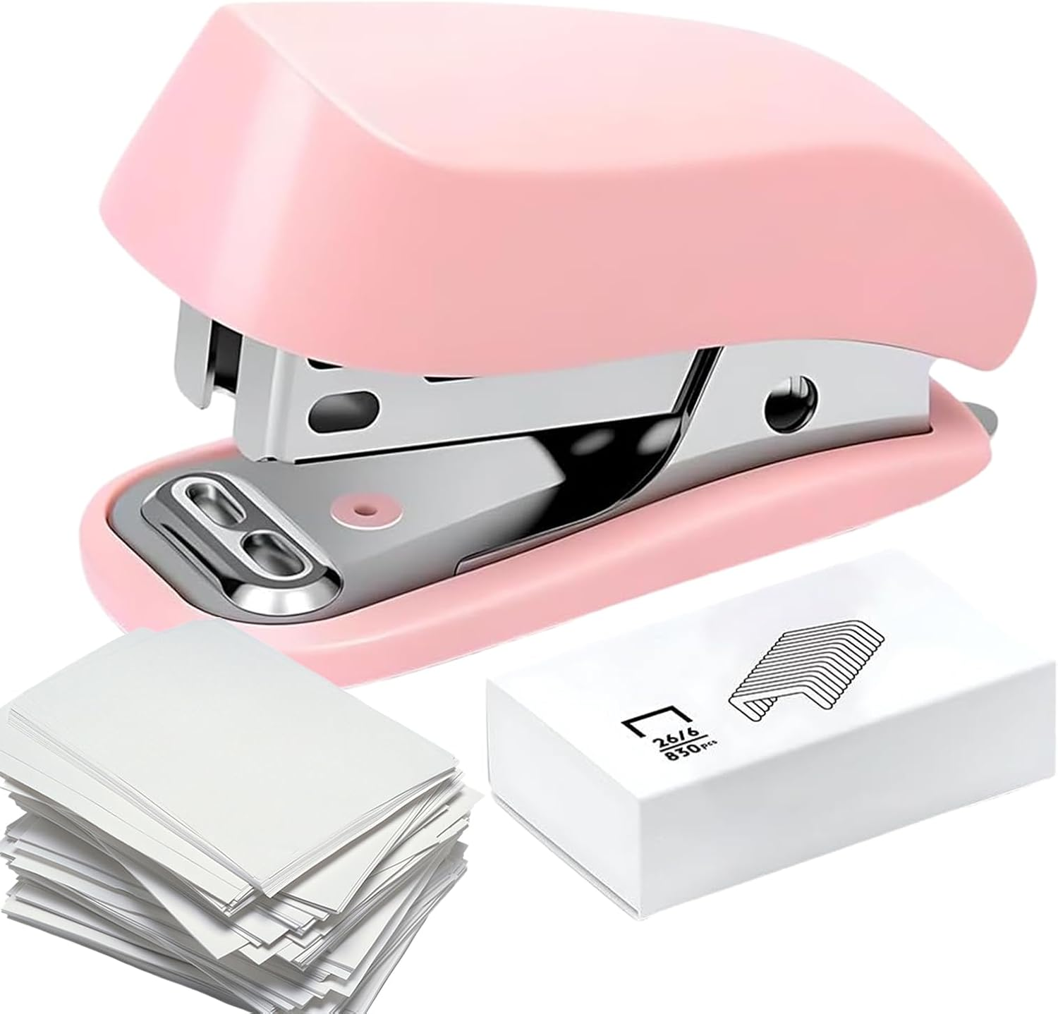 Mini Stapler - Built-In Staple Remover Office Stapler,Cute Booklet Paper Binding Tool Teacher Supplies for Desktop School Home Studio Classroom Outdoor