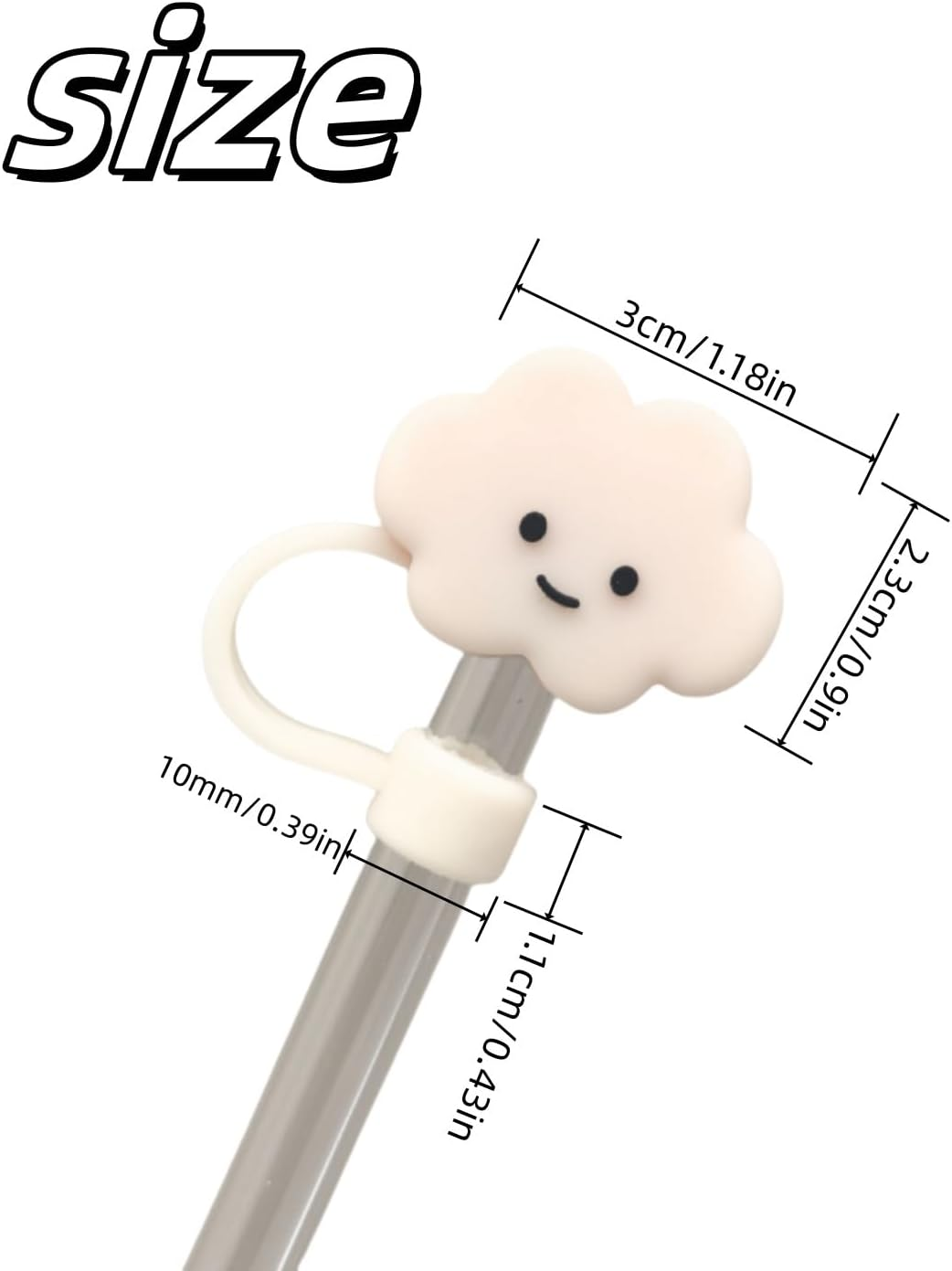 8 Piece Silicone Straw Cap, 10Mm Thick, Suitable for 30/40-Ounce Stanley Cups, Reusable Straws Cover Cap - 8-Piece Set Of Star Rainbow Cloud image number 2