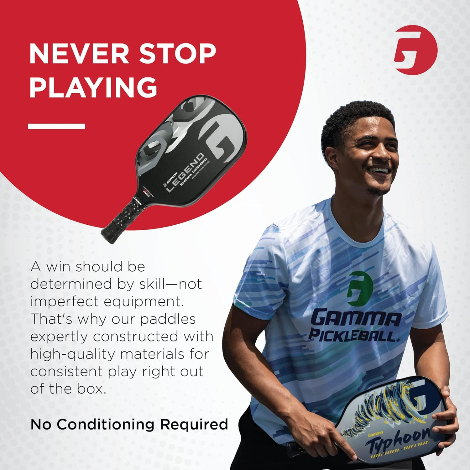 Gamma Sports Neucore Poly Core Pickleball Paddle - Compass, Shard, Legend, Unisex-Adult, Pickleball Paddle, Legend, Black