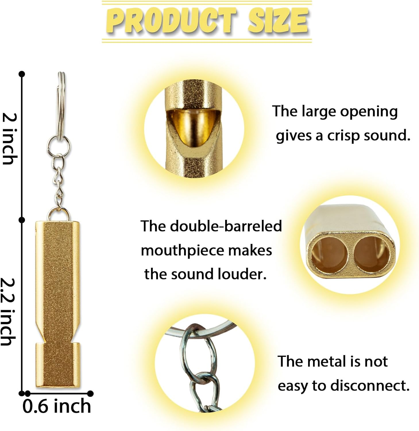 3 Pcs 1.5 Inch Emergency Bear Bell with Whistle Set for Hikers, 3 in 1 Bear Whistle Hiking Bells for Bears Outdoor Camping Bear Protection Products for Survival Fishing Cycling Climbing Self Defense Gear. image number 5