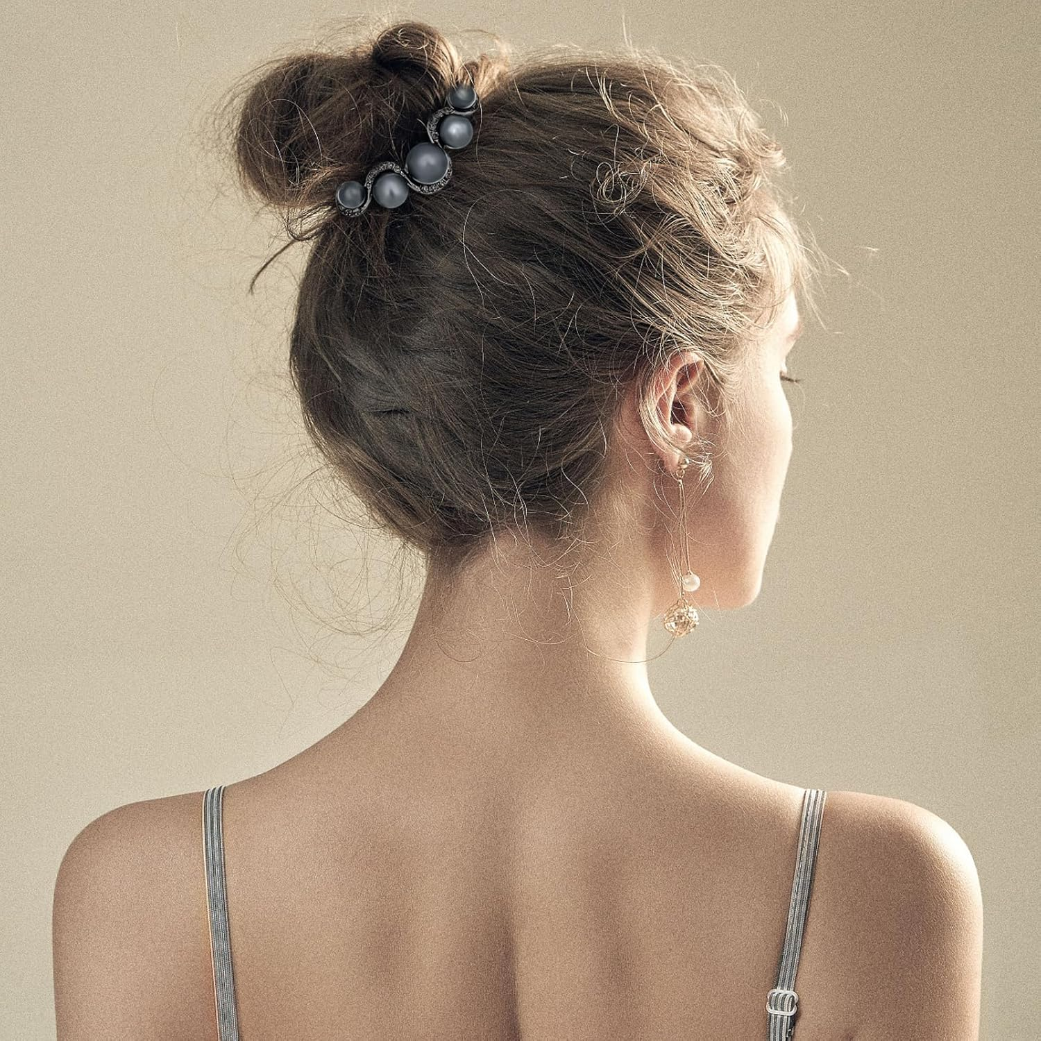 4Pcs Pearls Twist Hair Pins French U Shape Hair Side Combs Metal Hair Fork Decorative Hairpins Updo Hair Sticks Clip Accessories for Wedding Brides Bridal Bridesmaids Women Girls image number 2