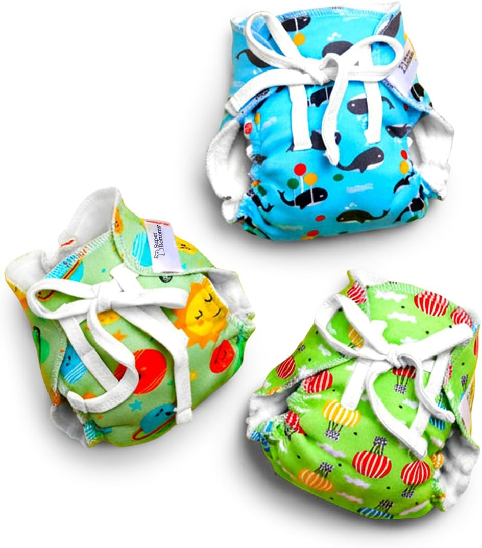 Superbottoms Dryfeel Baby Langot 0-6 Months L Organic Cotton Modern Baby Nappy L Mess-Free Langot with Gentle Elastics L Super Dryfeel Top Layer L Diaper-Free Time Essential | 3 Pack