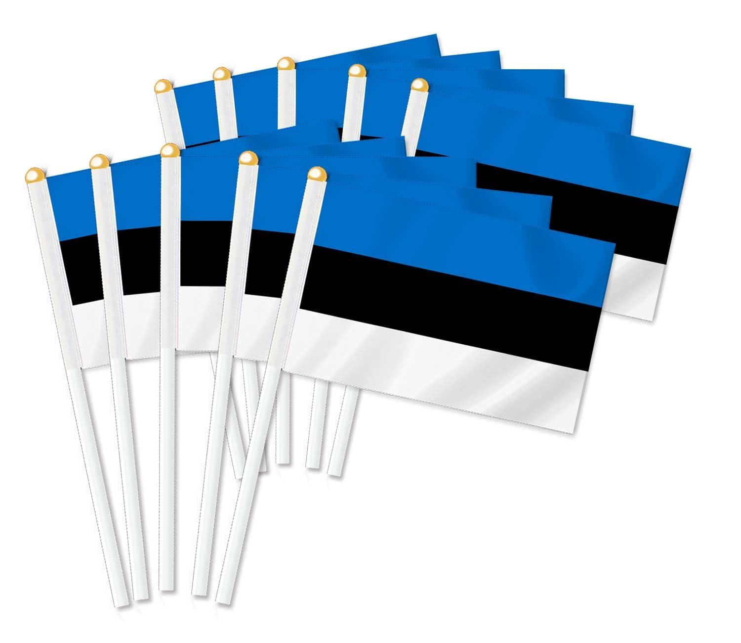 10 PCS Estonia Handheld Small Flag, Estonians Hand Held Mini Decor Decoration Banner image number 1