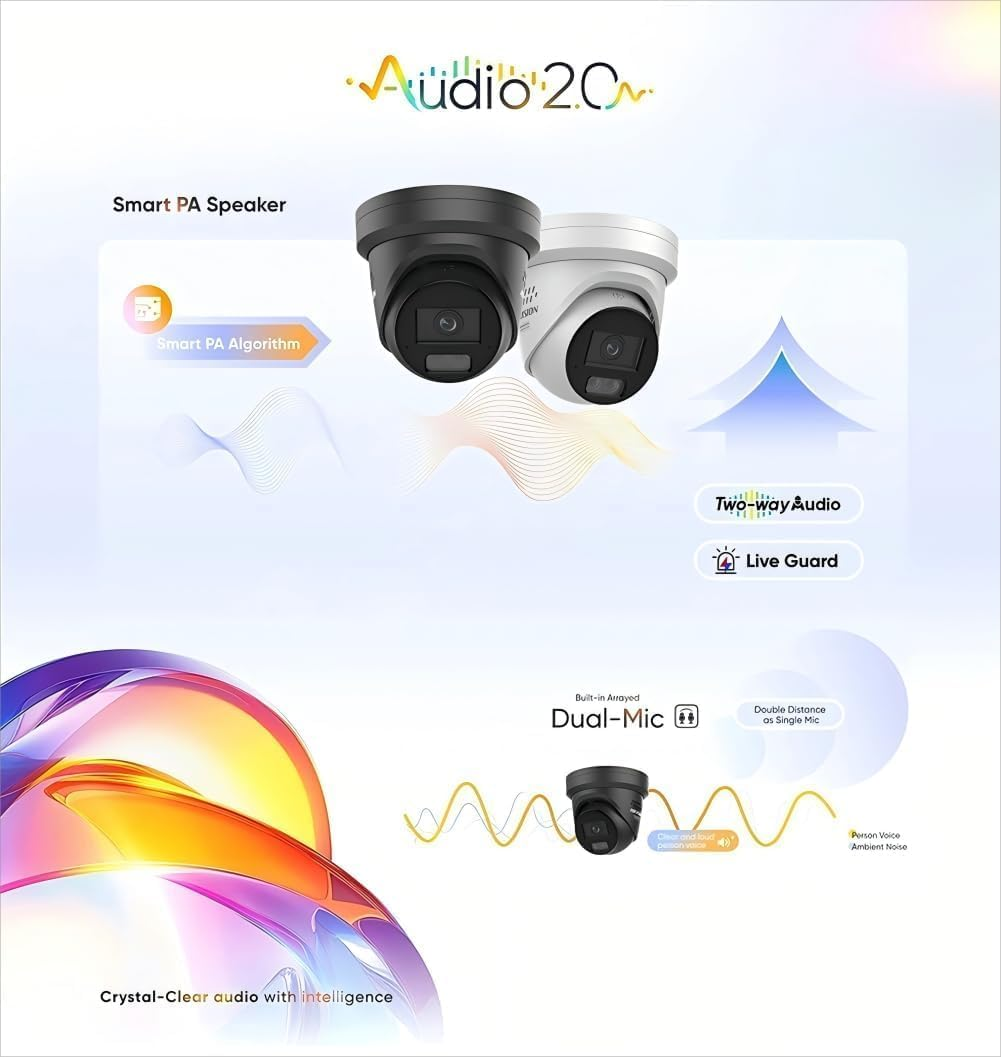 Ⲏikvision Poe Camera DS-2CD2387G3-LIS2UY/SRB, 8MP Outdoor Security Camera with Smart Hybrid Light, Color 3.0, Acusense 3.0 & Dual Mic, 2.8Mm Lens, 512GB SD Slot, Red&Blue Flashing Light image number 5