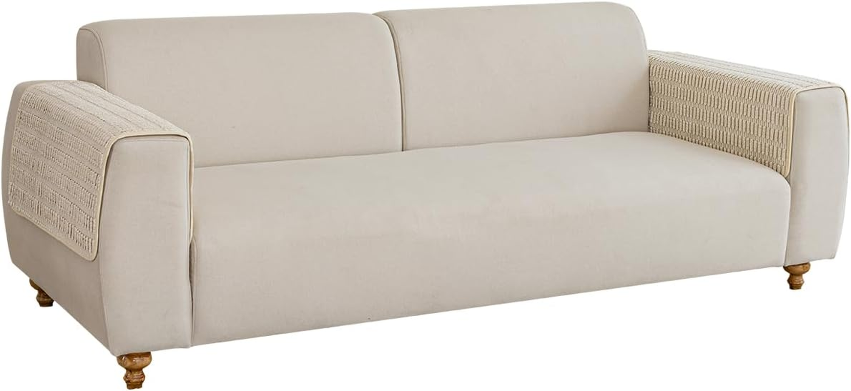Muamar Sofa Arm Covers Chair Arm Covers 1Pc(Cream White 30X30Inch), Waterproof and Ant-Slip Couch Armrest Covers for Recliner,Protect and Decorate Your Sofa Chair Furniture image number 2