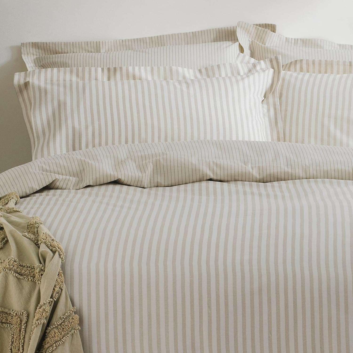 The Linen Yard Hebden Striped Cotton Duvet Cover Set image number 1