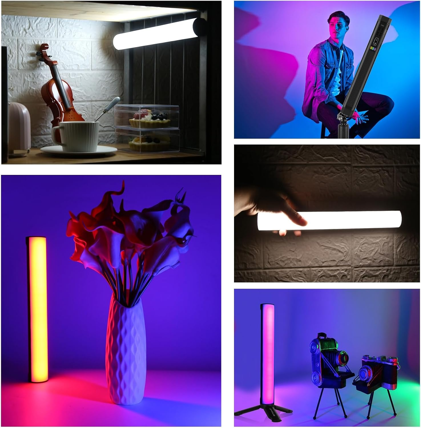 PULUZ Photography Lighting, 360&deg; Magnetic Handheld Light Wand with 2000Mah Rechargeable Battery, 2500-9000K Dimmable Tube Light for Camera, Studio Photography, Tiktok, Youtube, Vlogs (30Cm/11.8 In)