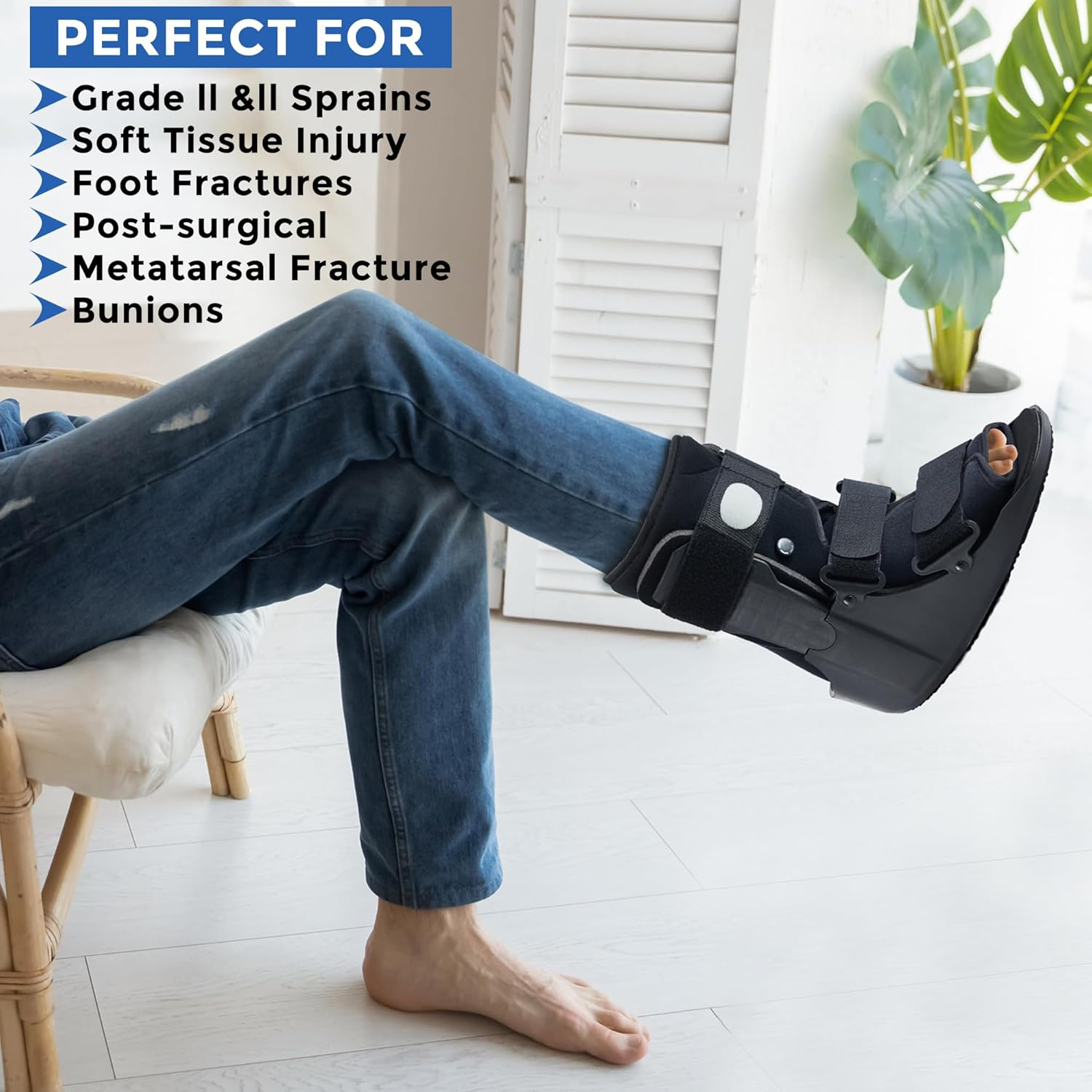 RAFSUN Air Walking Boot - Short Cam Walker Medical Foot Brace for Fractures, Sprains & Joint Injuries - Fits Left or Right Foot image number 1