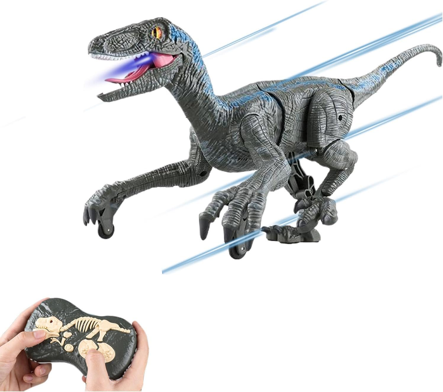 Remote Control Dinosaur for Kids,2.4G Electronic RC Toys Velociraptor with 3D Eye Shaking Head &Roaring Sounds,18.1 Inch Long Body Large Size, Indoor Toys for 5 6 7 8 Year Old Gifts image number 3