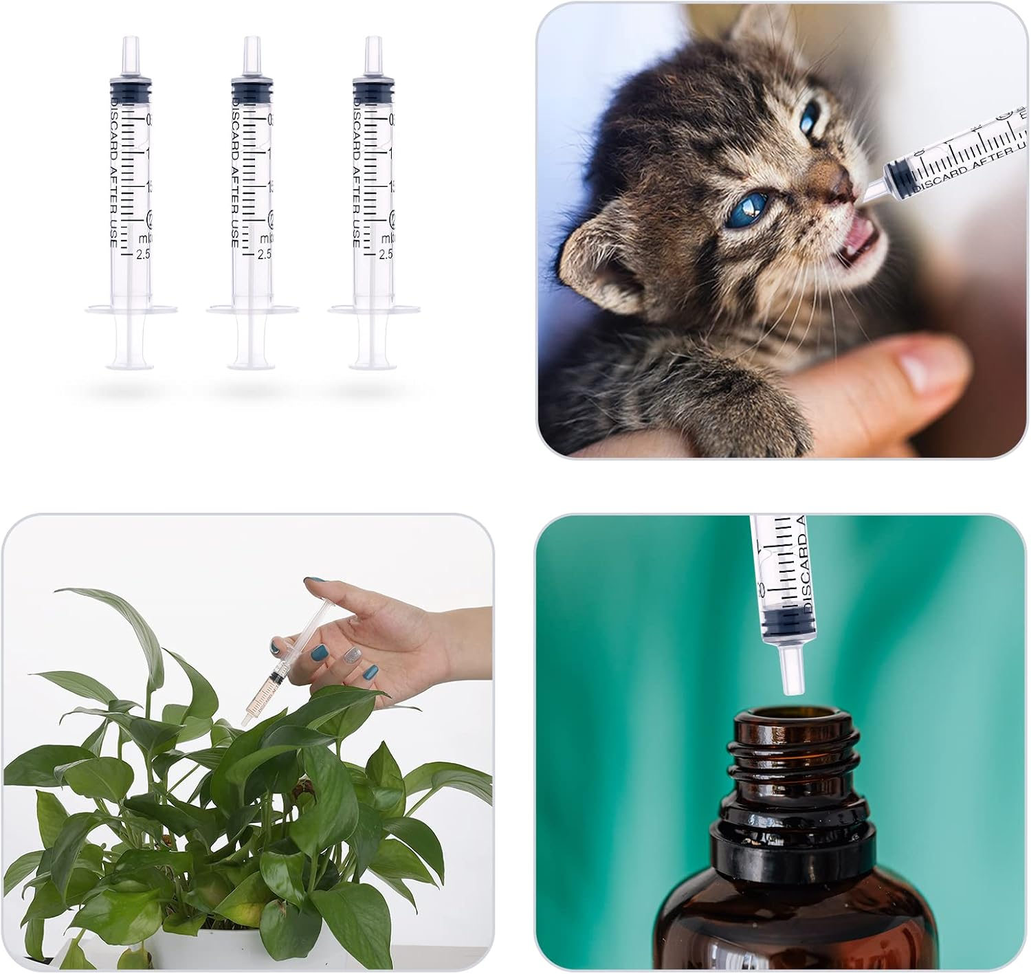 LUTER 12 Pieces 2Ml Plastic Syringes, No Needle Plastic Syringe with Measurement for Scientific Experiment Dosing Fluids Measuring Pets Feeding image number 5