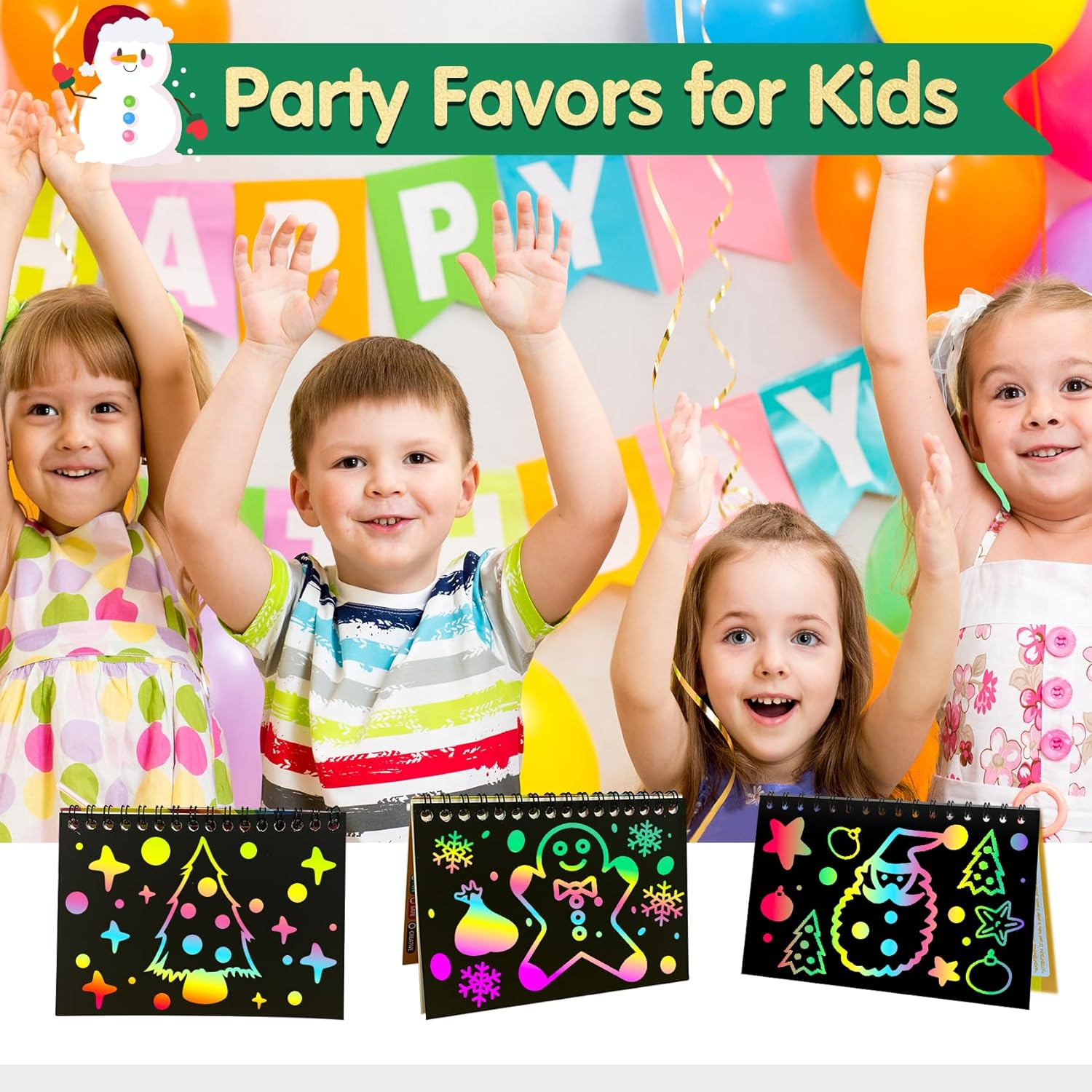 ZMLM Rainbow Scratch Party Favors Kids: Birthday Gifts Toy Bulk Scratch Art Notebook 36 Pack Scratch Paper Birthday Party Favor Girls Boys Art Craft Kit Scratch Pads Classroom Prizes image number 1