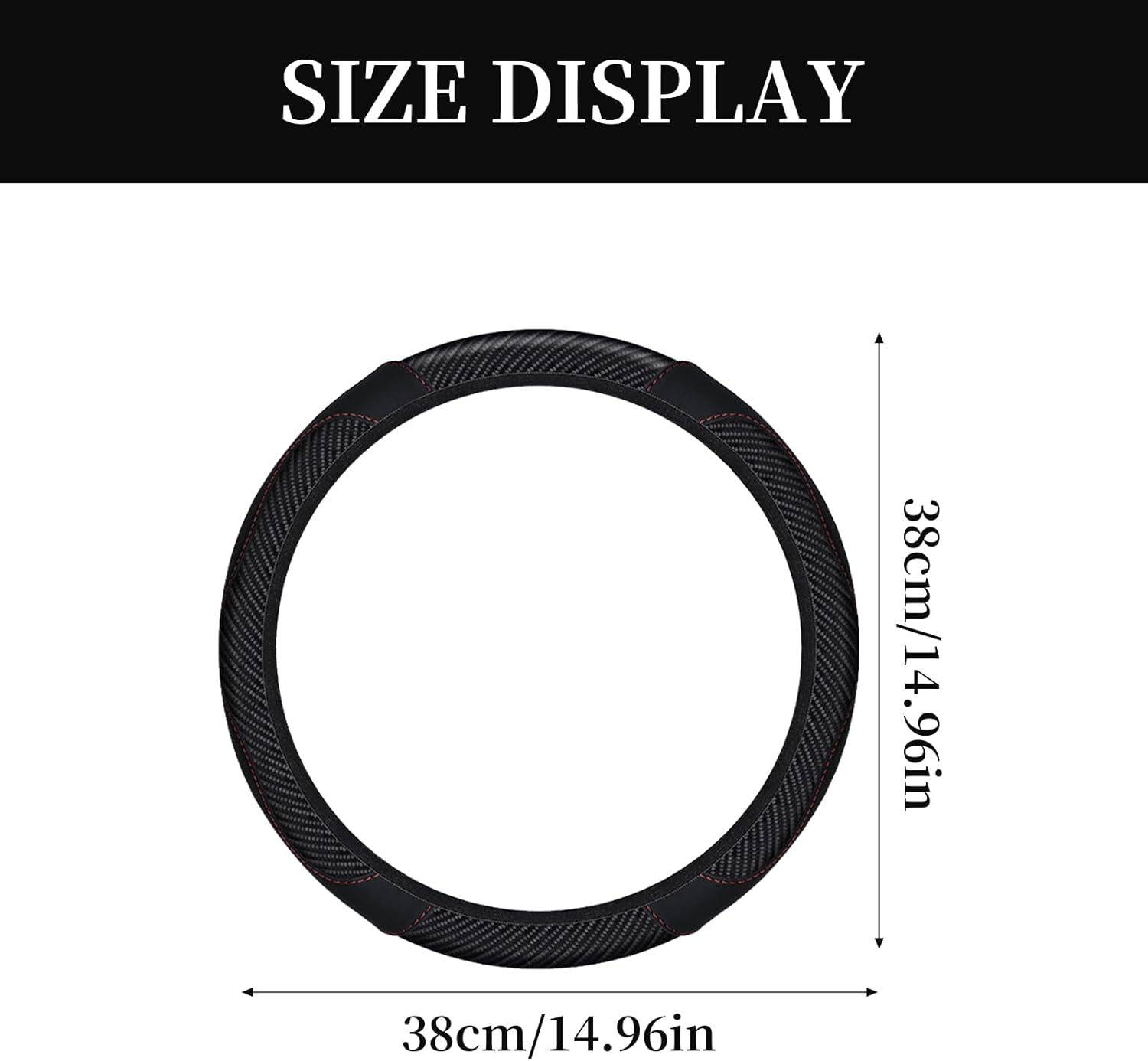 Universal Microfiber Leather Car Steering Wheel Cover - Breathable, Anti-Slip, Odorless Design for 14.5-15 Inch Steering Wheels - Premium Quality Accessory for Men and Women image number 1