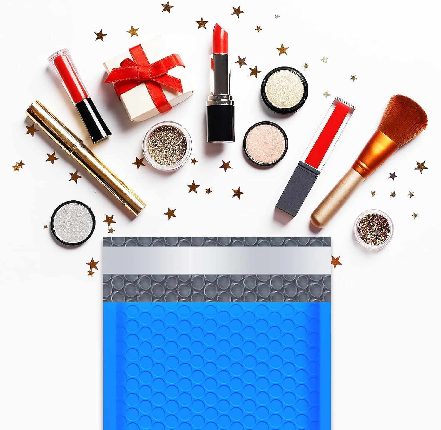 5X9 Inch Blue 50 Pack Usable Size Small Business Mailing Packages Opaque Self Seal Adhesive Waterproof Boutique Shipping Bags for Jewelry Makeup Supplies image number 1