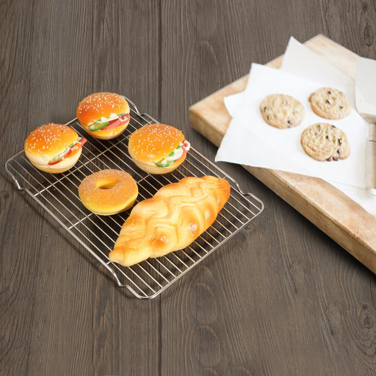 Baking Sheet and Cooling Rack Set, Stainless Steel Commercial Grade Cookie Sheet and Rack Set, 12.5 X 10 X 1 Inch, Healthy & Nontoxic & Rustproof & Easy Clean & Dishwasher Safe image number 4