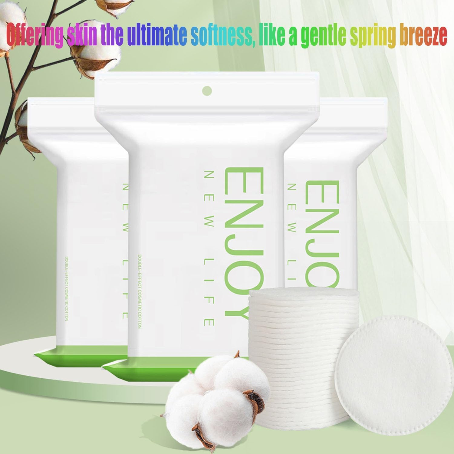 100 Pack Reusable Makeup Remover Pads, Makeup Remover Toner Pads, Cotton Pads for Face, Cotton Pads Round,Lint-Free Makeup Remover Pads for Face Cleansing, Applying Facial Toner & Nail Polish image number 3